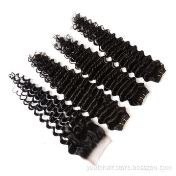 Free Sample 100% Mink Brazilian Virgin Human Hair Bundles Cheap Natural Color Remy Cuticle Aligned Deep Wave Human Hair